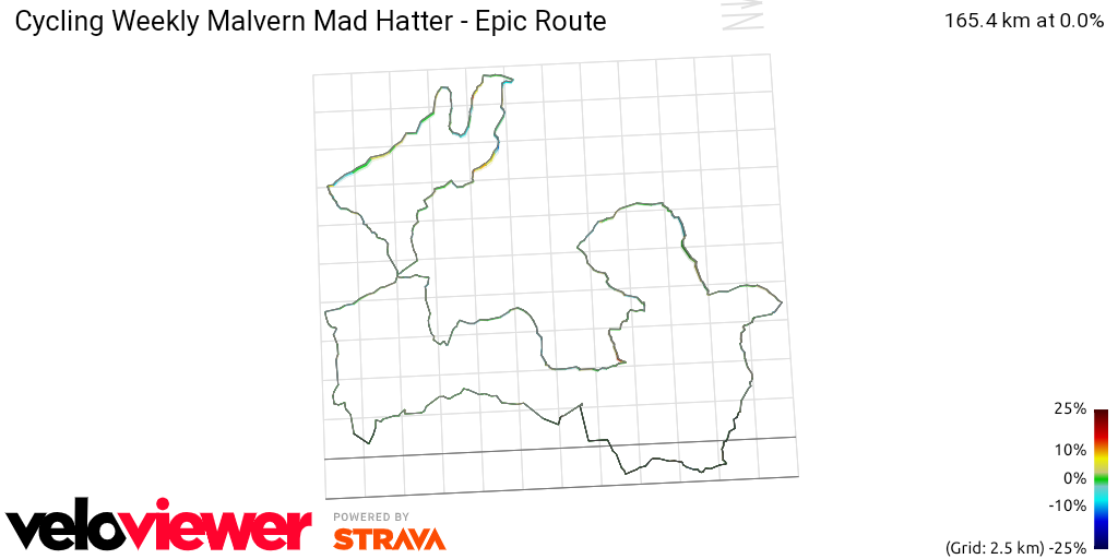 3D Elevation profile image for Cycling Weekly Malvern Mad Hatter - Epic Route
