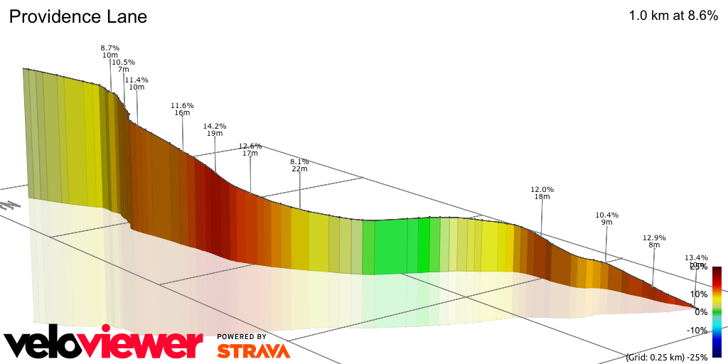 3D Elevation profile image for Providence Lane