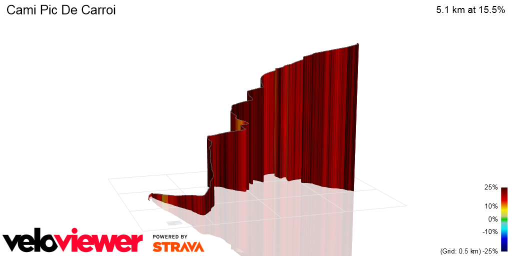 3D Elevation profile image for Cami Pic De Carroi