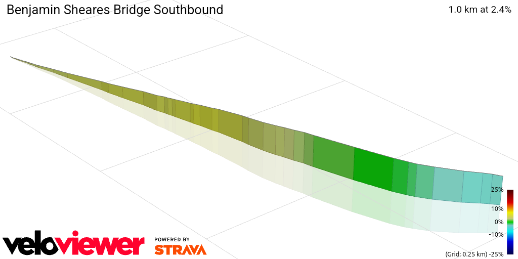 3D Elevation profile image for Benjamin Sheares Bridge Southbound