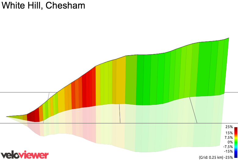 3D Elevation profile image for White Hill, Chesham