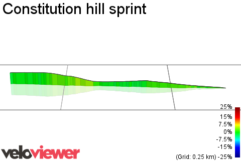 3D Elevation profile image for Constitution hill sprint