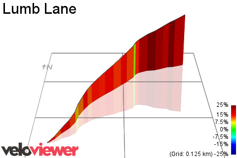 3D Elevation profile image for Lumb Lane