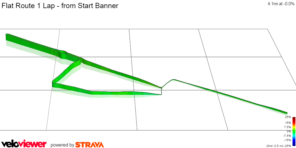 3D Elevation profile image for Flat Route 1 Lap - from Start Banner