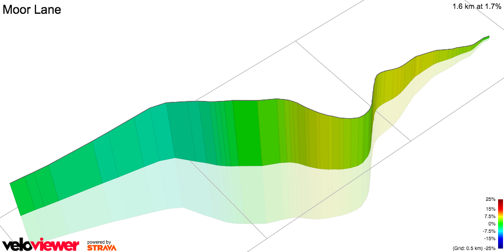 3D Elevation profile image for Moor Lane