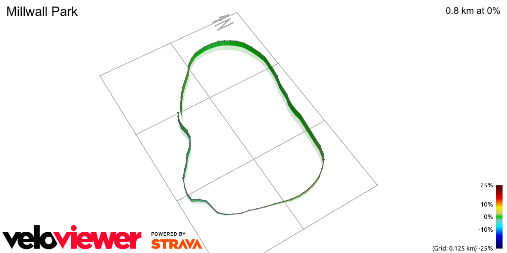 3D Elevation profile image for Millwall Park