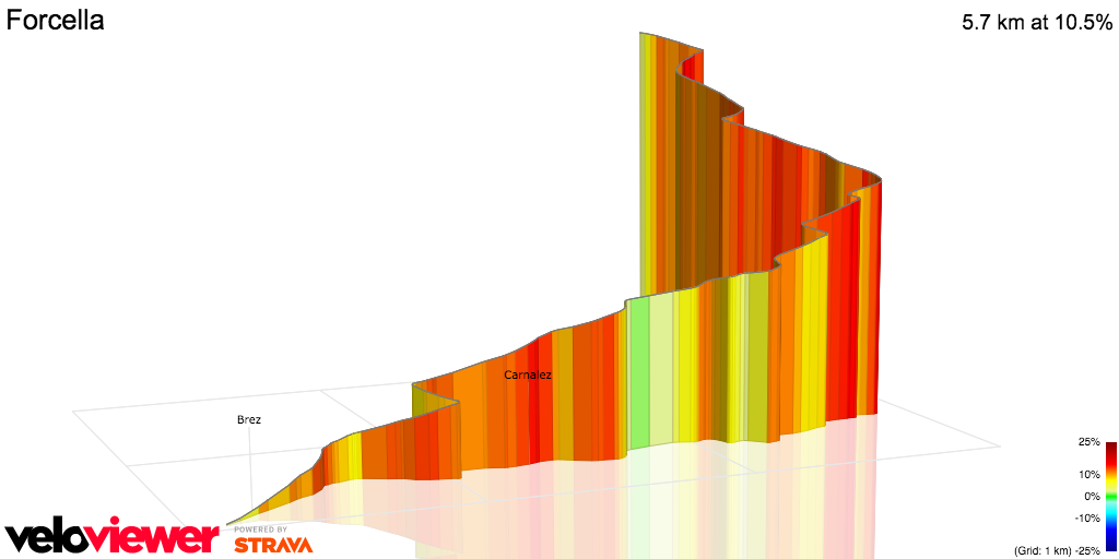 3D Elevation profile image for Forcella