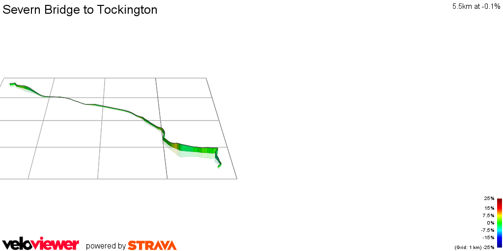 3D Elevation profile image for Severn Bridge to Tockington
