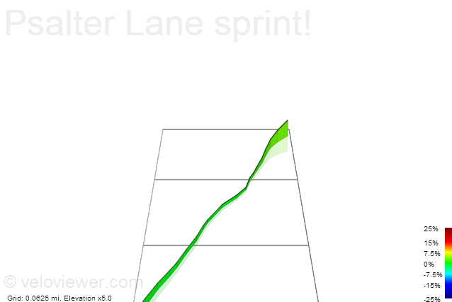 3D Elevation profile image for Psalter Lane sprint!
