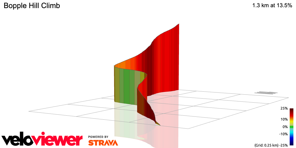 3D Elevation profile image for Bopple Hill Climb