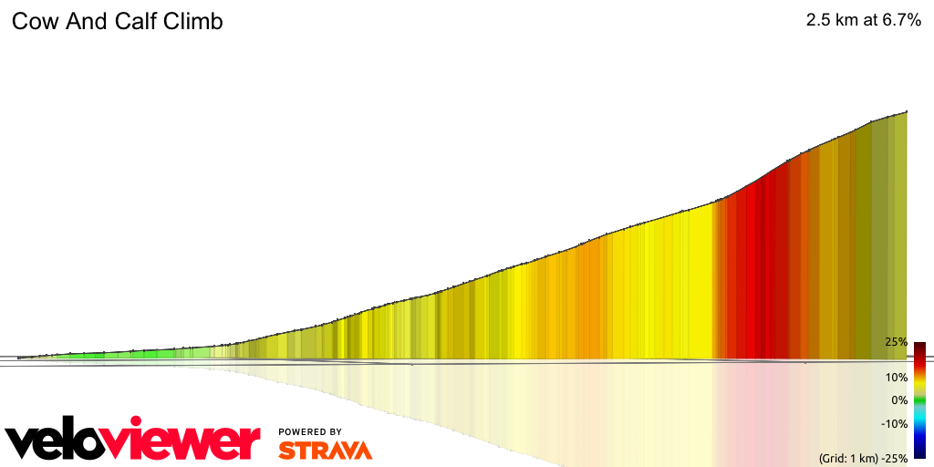 3D Elevation profile image for Cow And Calf Climb 