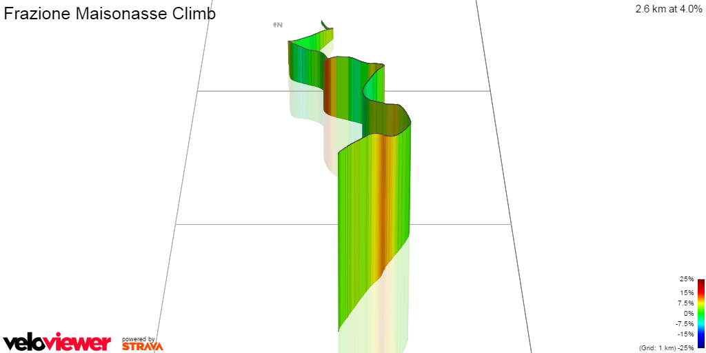 3D Elevation profile image for Frazione Maisonasse Climb