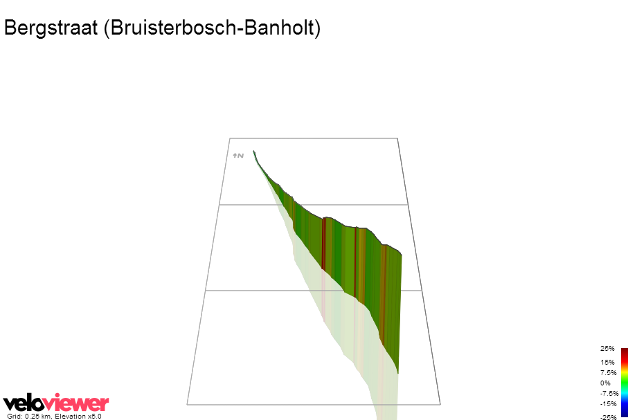 3D Elevation profile image for Bergstraat (Bruisterbosch-Banholt)