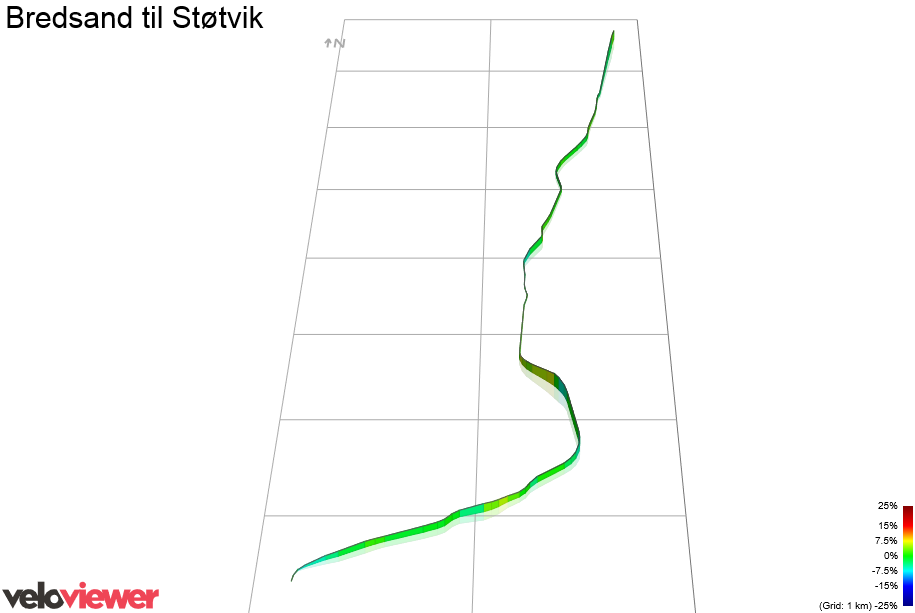 3D Elevation profile image for Bredsand til Støtvik