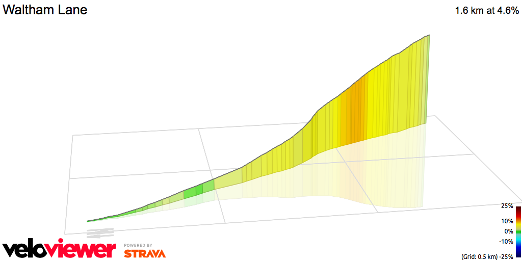 3D Elevation profile image for Waltham Lane