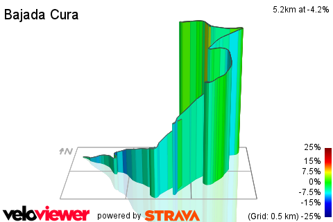 3D Elevation profile image for Bajada Cura
