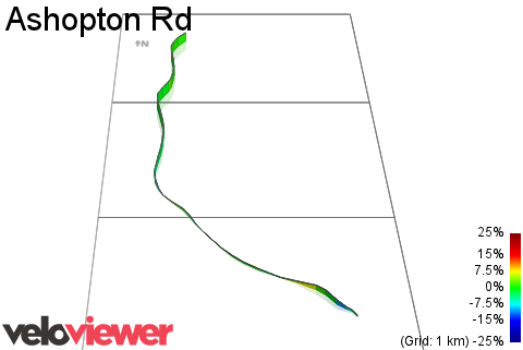 3D Elevation profile image for Ashopton Rd