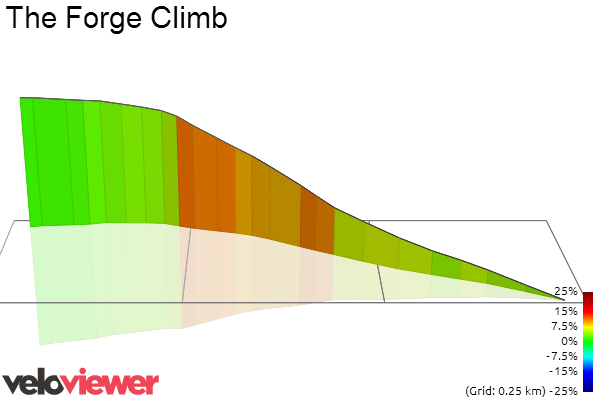 3D Elevation profile image for The Forge Climb