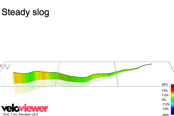 3D Elevation profile image for Steady slog