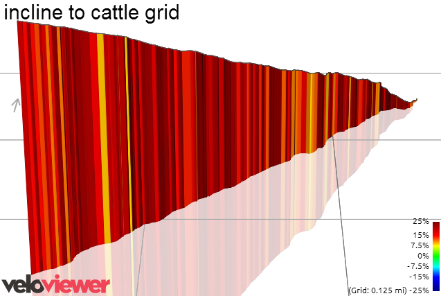 3D Elevation profile image for incline to cattle grid