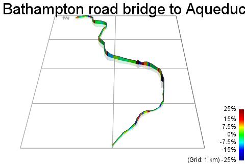 3D Elevation profile image for Bathampton road bridge to Aqueduct crossing