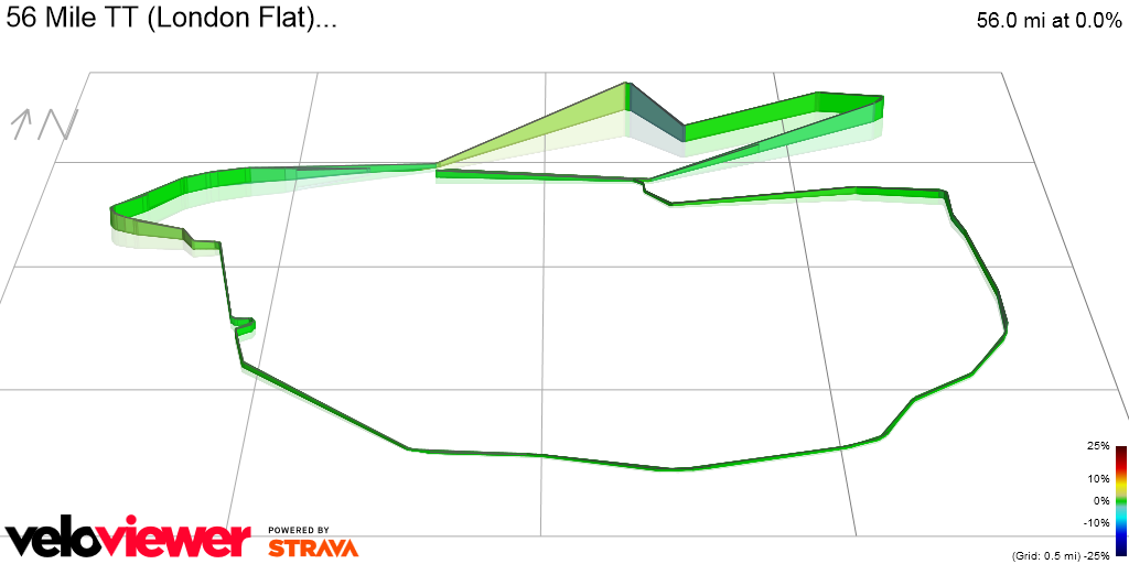 3D Elevation profile image for 56 Mile TT (London Flat)...