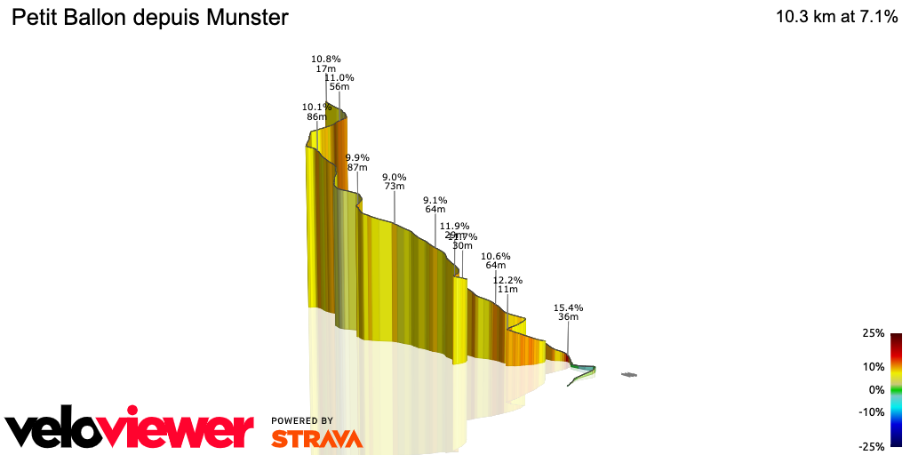 3D Elevation profile image for Petit Ballon depuis Munster