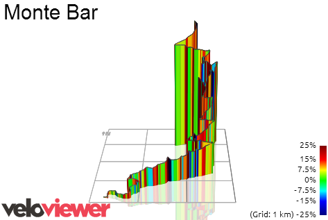 3D Elevation profile image for Monte Bar
