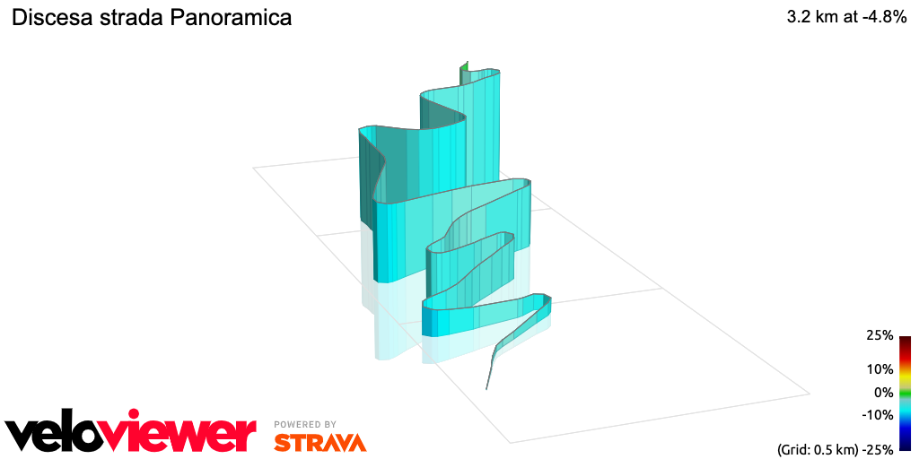 3D Elevation profile image for Discesa strada Panoramica