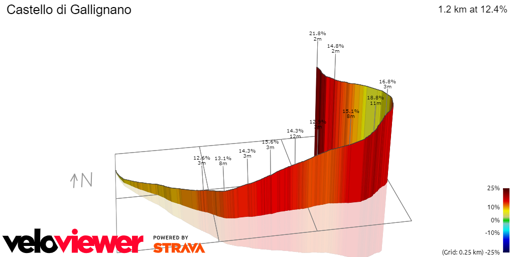 3D Elevation profile image for Castello di Gallignano