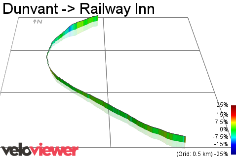 3D Elevation profile image for Dunvant -> Railway Inn