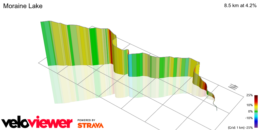 3D Elevation profile image for Moraine Lake