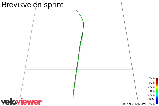 3D Elevation profile image for Brevikveien sprint