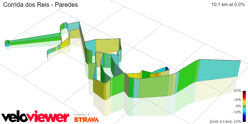 3D Elevation profile image for Corrida dos Reis - Paredes
