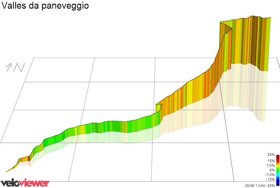 3D Elevation profile image for Valles da paneveggio