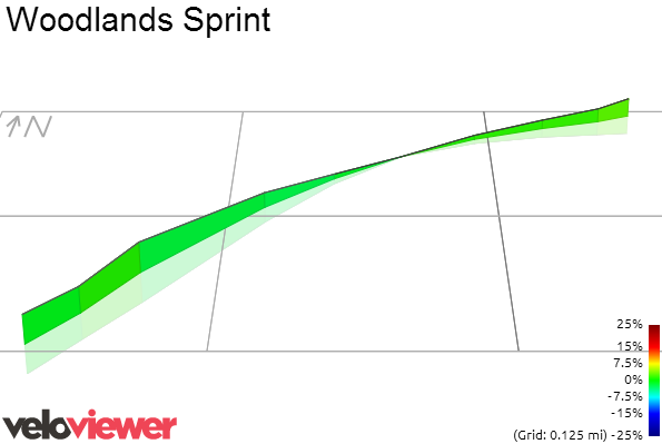 3D Elevation profile image for Woodlands Sprint