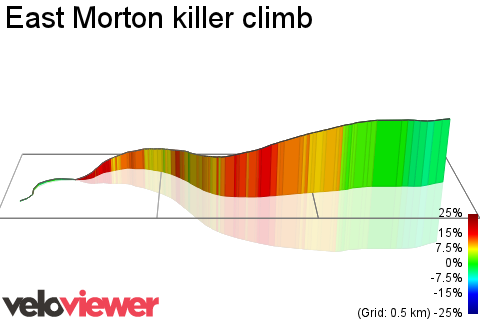 3D Elevation profile image for East Morton killer climb