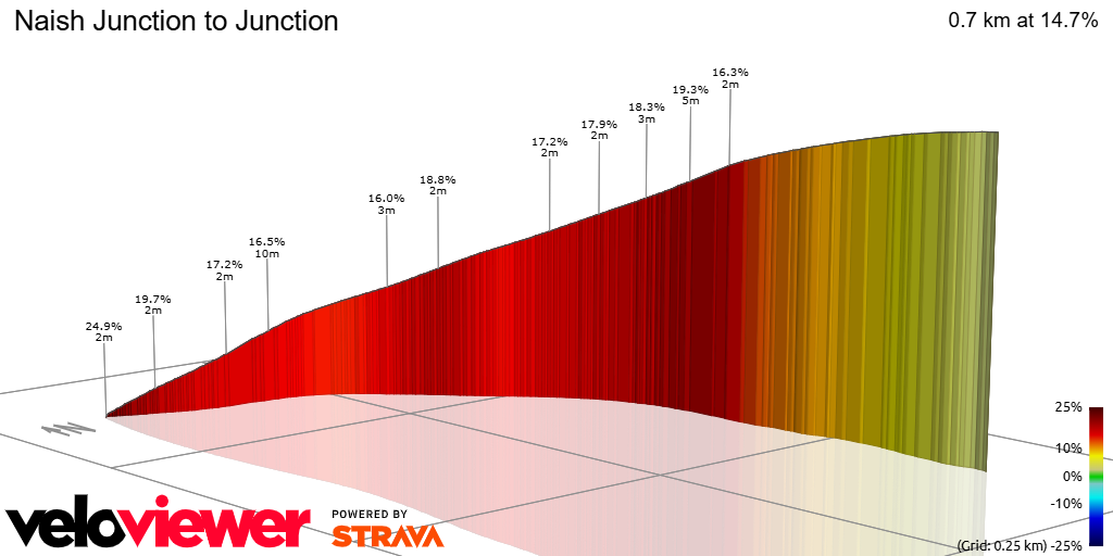 3D Elevation profile image for Naish Junction to Junction