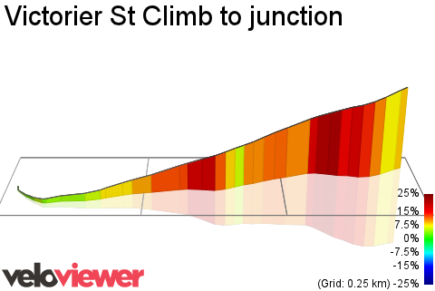 3D Elevation profile image for Victorier St Climb to junction