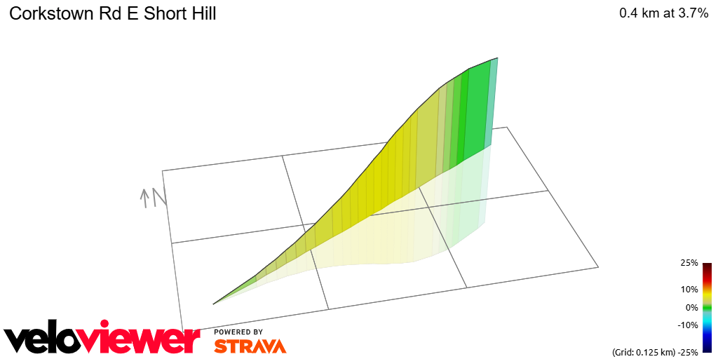 3D Elevation profile image for Corkstown Rd E Short Hill