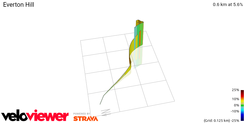 3D Elevation profile image for Everton Hill