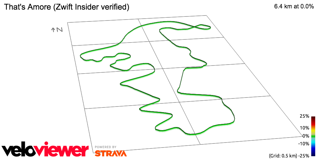 3D Elevation profile image for That's Amore (Zwift Insider verified)