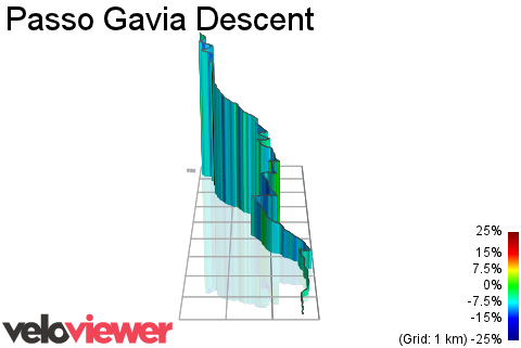3D Elevation profile image for Passo Gavia Descent