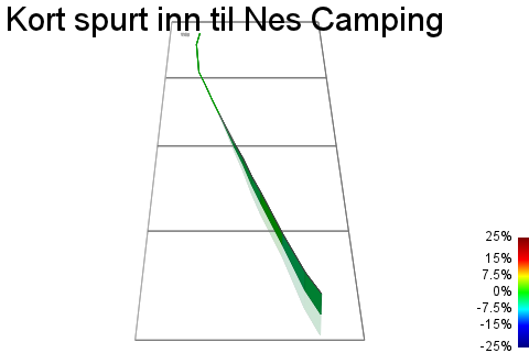 3D Elevation profile image for Kort spurt inn til Nes Camping
