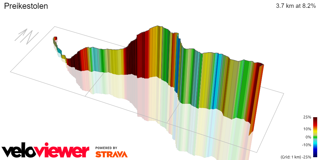 3D Elevation profile image for Preikestolen