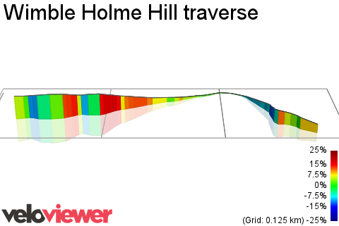 3D Elevation profile image for Wimble Holme Hill traverse