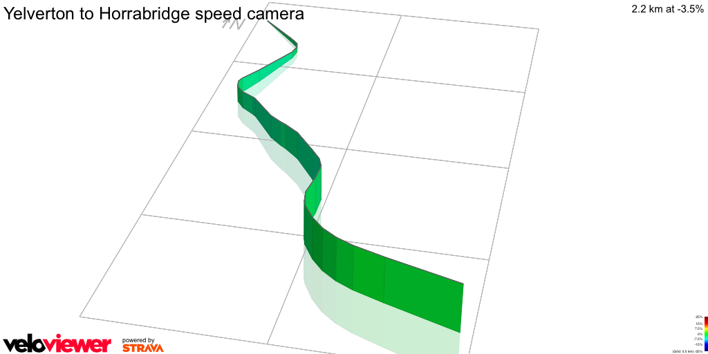 3D Elevation profile image for Yelverton to Horrabridge speed camera