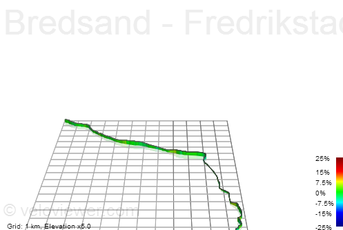 3D Elevation profile image for Bredsand - Fredrikstad