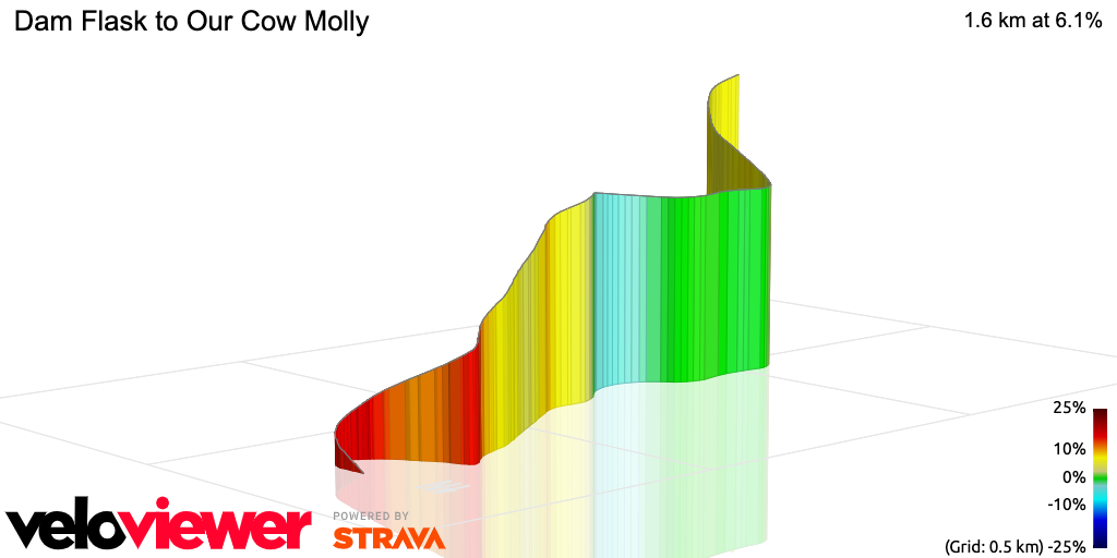 3D Elevation profile image for Dam Flask to Our Cow Molly