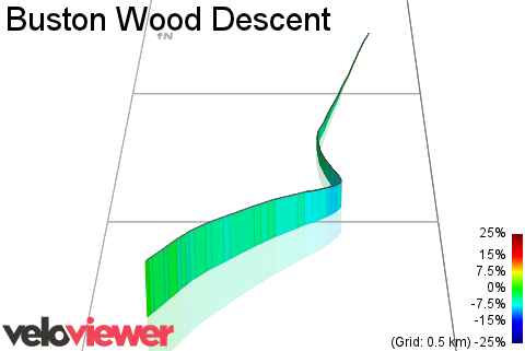 3D Elevation profile image for Buston Wood Descent